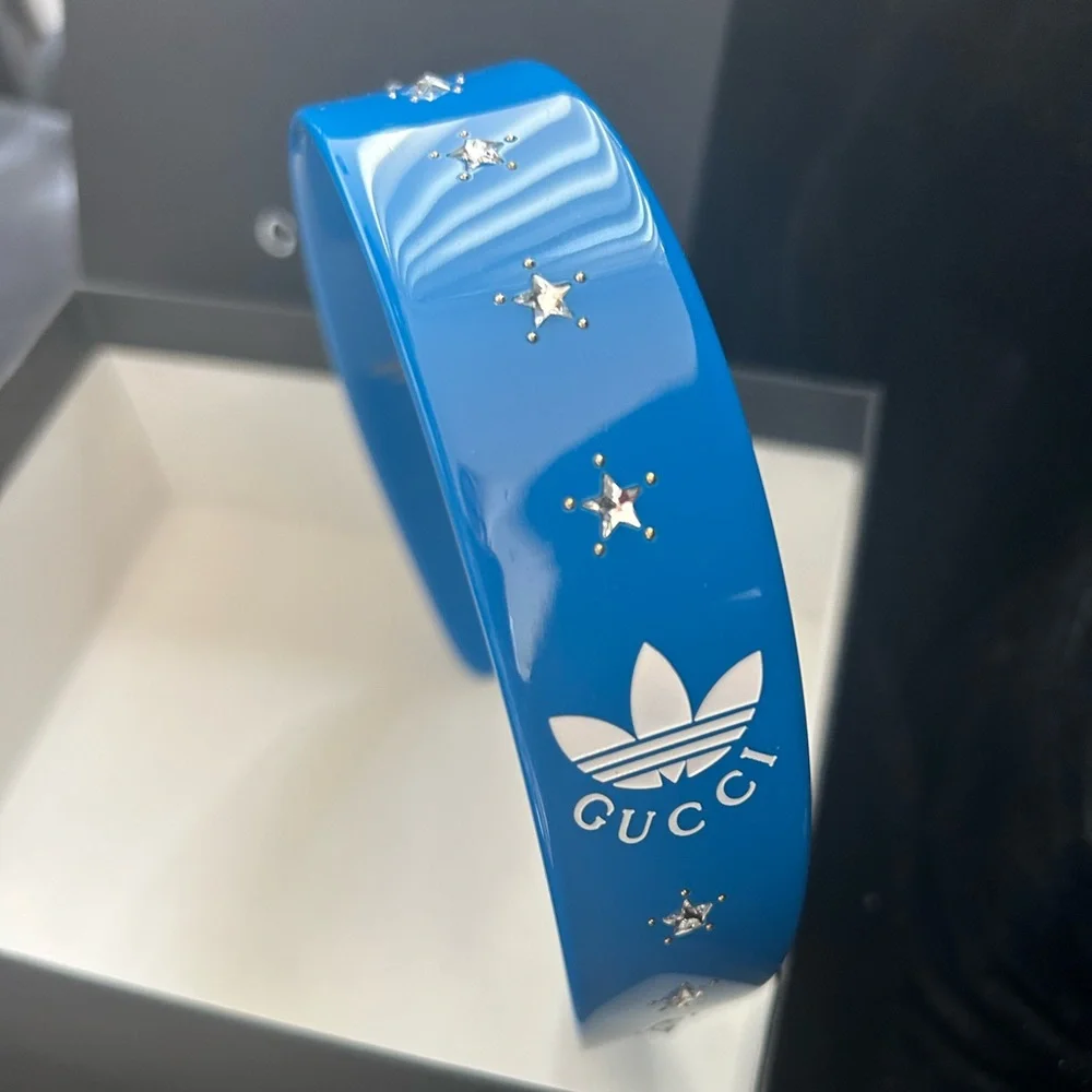 Gucci adidas headband NWT blue